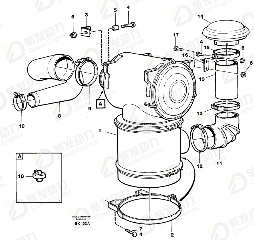VOLVO Air cleaner 11033972 Drawing