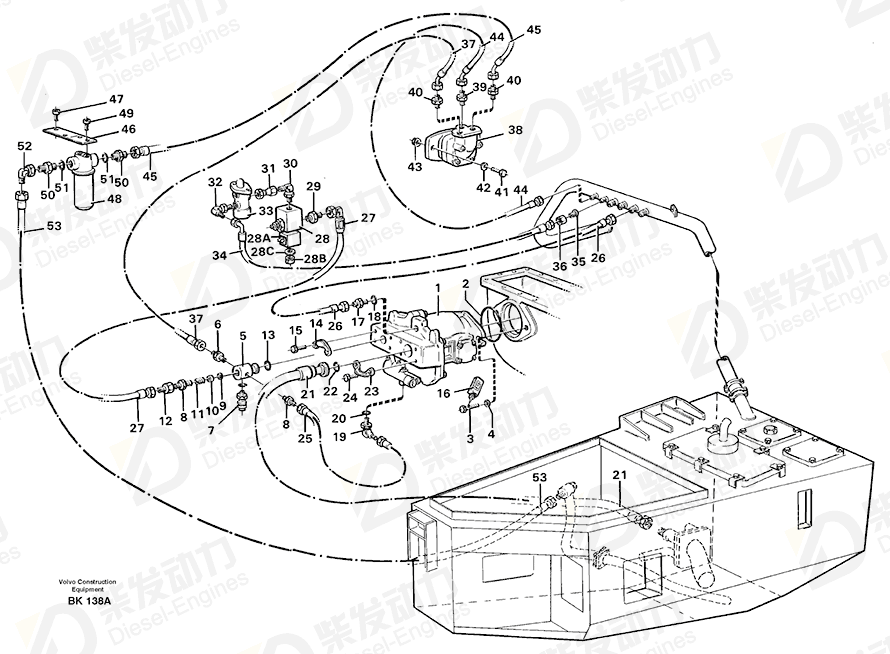 VOLVO Hose assembly 13932575 Drawing