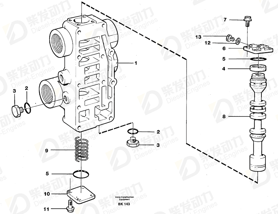 VOLVO Valve 11037449 Drawing