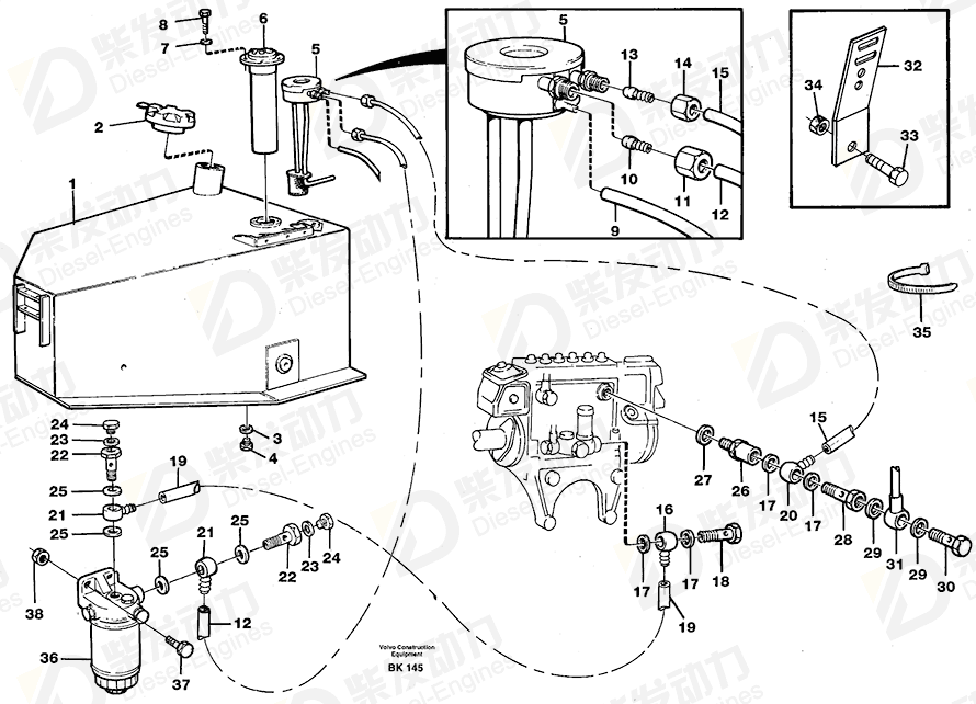 VOLVO Overflow valve 11996309 Drawing