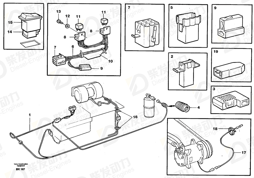 VOLVO Cable harness 11063521 Drawing