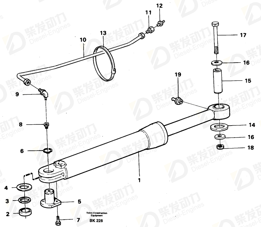 VOLVO Hydraulic cylinder 11088751 Drawing VOLVO Hydraulic cylinder 11088751 Drawing