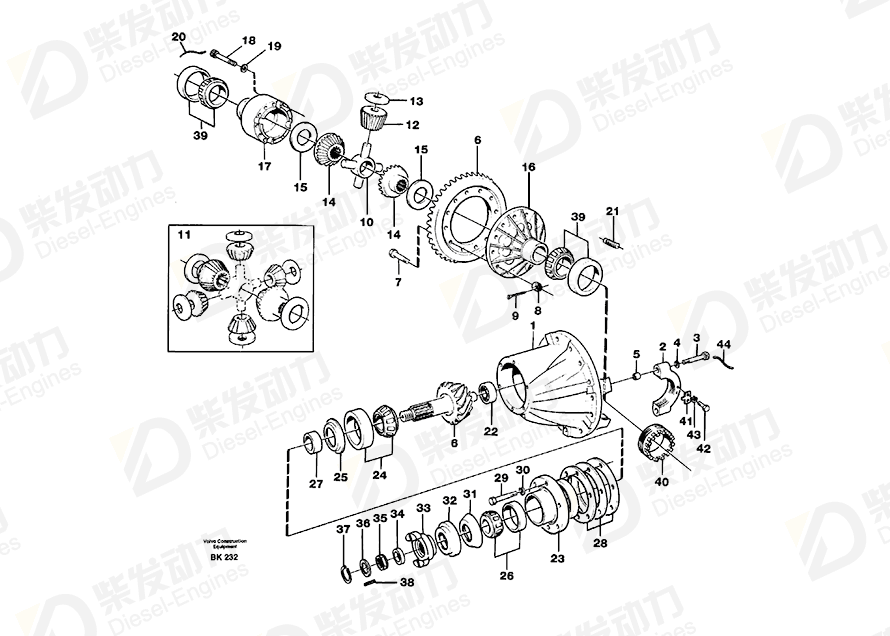 VOLVO Drive pinion 1522492 Drawing VOLVO Drive pinion 1522492 Drawing