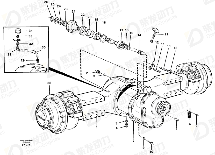 VOLVO Axle casing 11035461 Drawing VOLVO Axle casing 11035461 Drawing