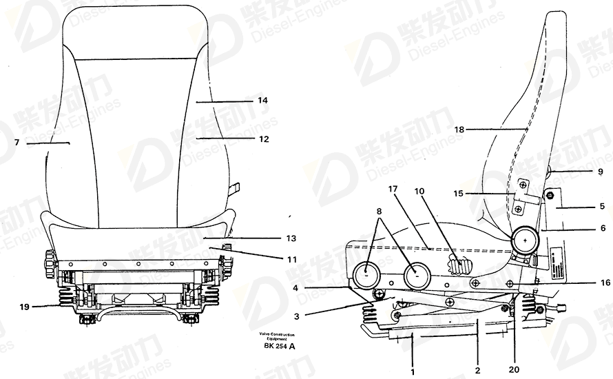 VOLVO Operator's Seat 11998792 Drawing