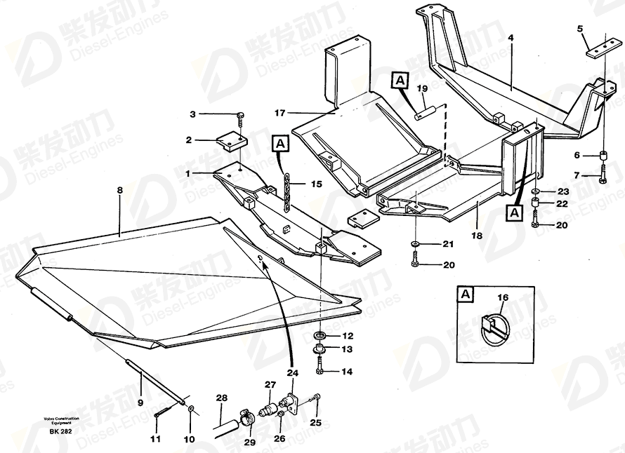 VOLVO Protecting plate 11052056 Drawing VOLVO Protecting plate 11052056 Drawing