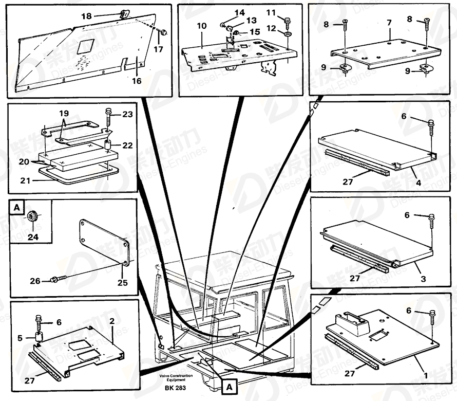 VOLVO Control panel 11058834 Drawing VOLVO Control panel 11058834 Drawing