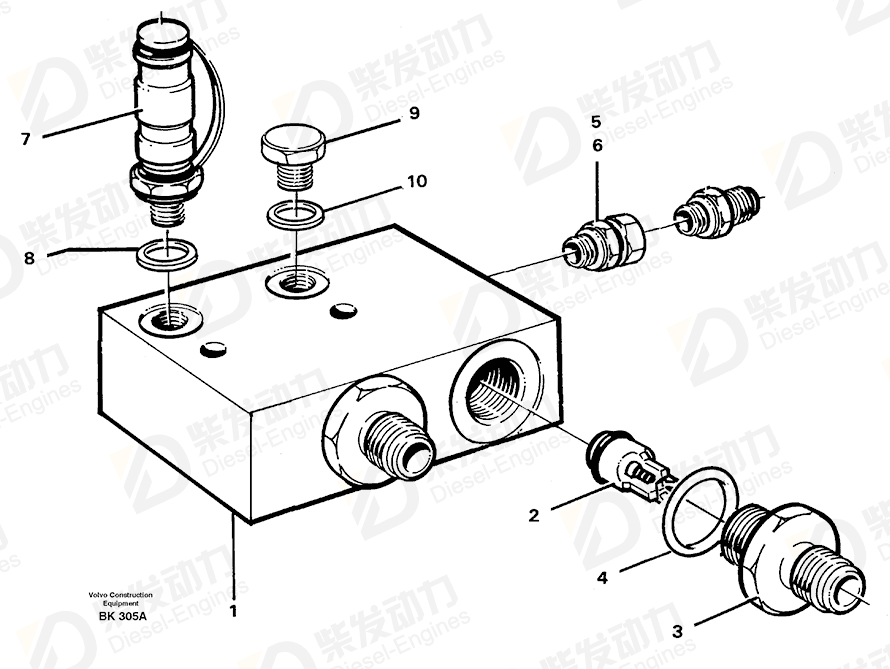 VOLVO Valve housing 11061505 Drawing VOLVO Valve housing 11061505 Drawing