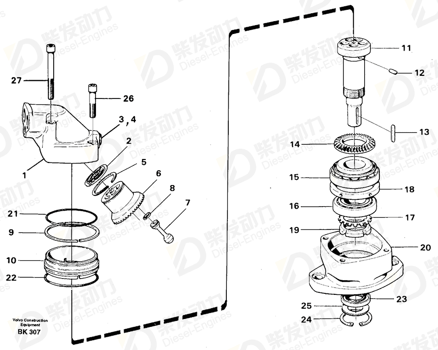 VOLVO Valve disc 3703652 Drawing