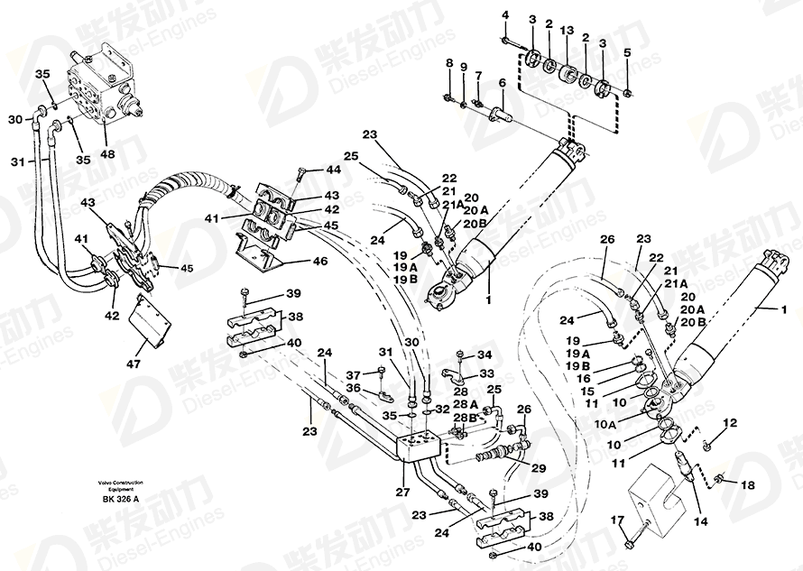 VOLVO Hose assembly 13932816 Drawing