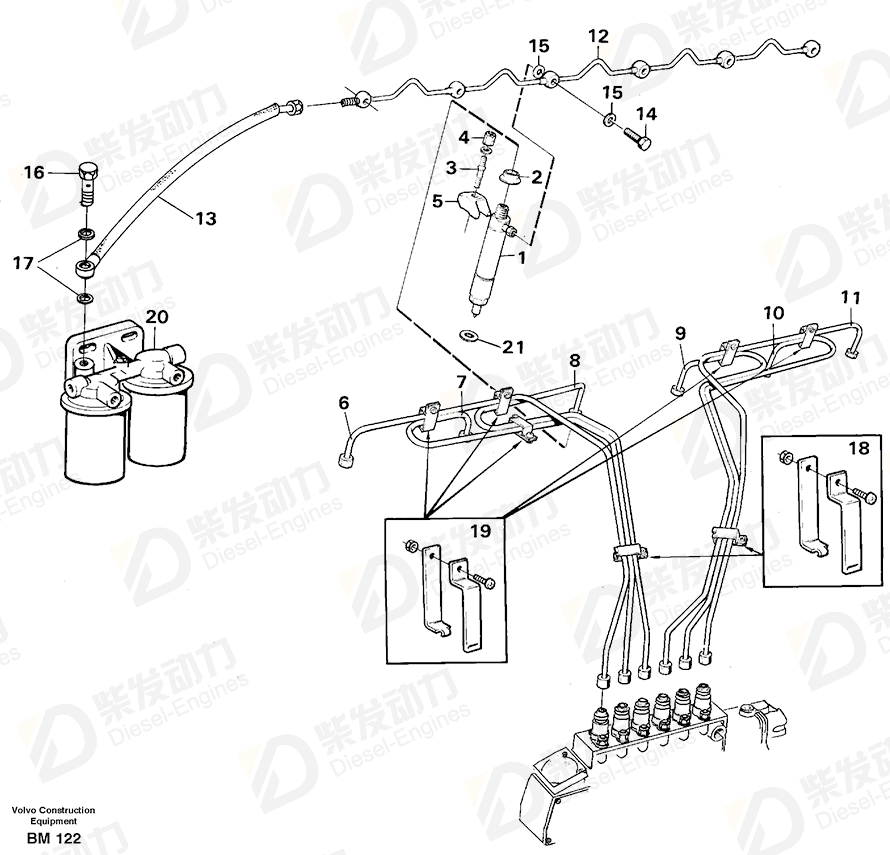 VOLVO Delivery pipe 477825 Drawing VOLVO Delivery pipe 477825 Drawing