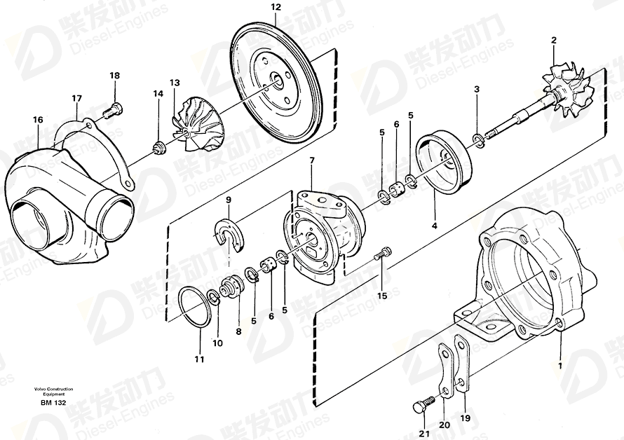 VOLVO Turbine rotor 1697158 Drawing