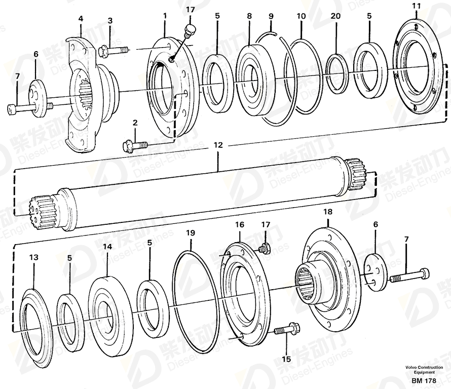 VOLVO Bearing flange 11056286 Drawing VOLVO Bearing flange 11056286 Drawing