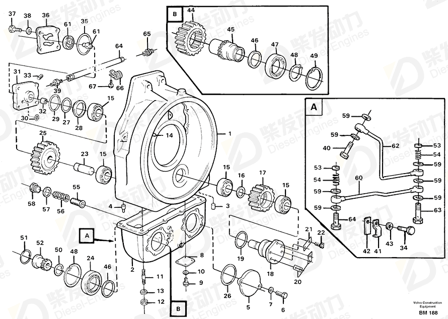 VOLVO Power take-off 11031685 Drawing VOLVO Power take-off 11031685 Drawing