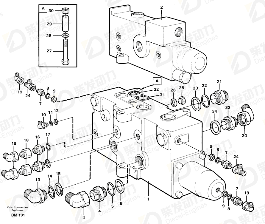 VOLVO Valve body 11062322 Drawing VOLVO Valve body 11062322 Drawing