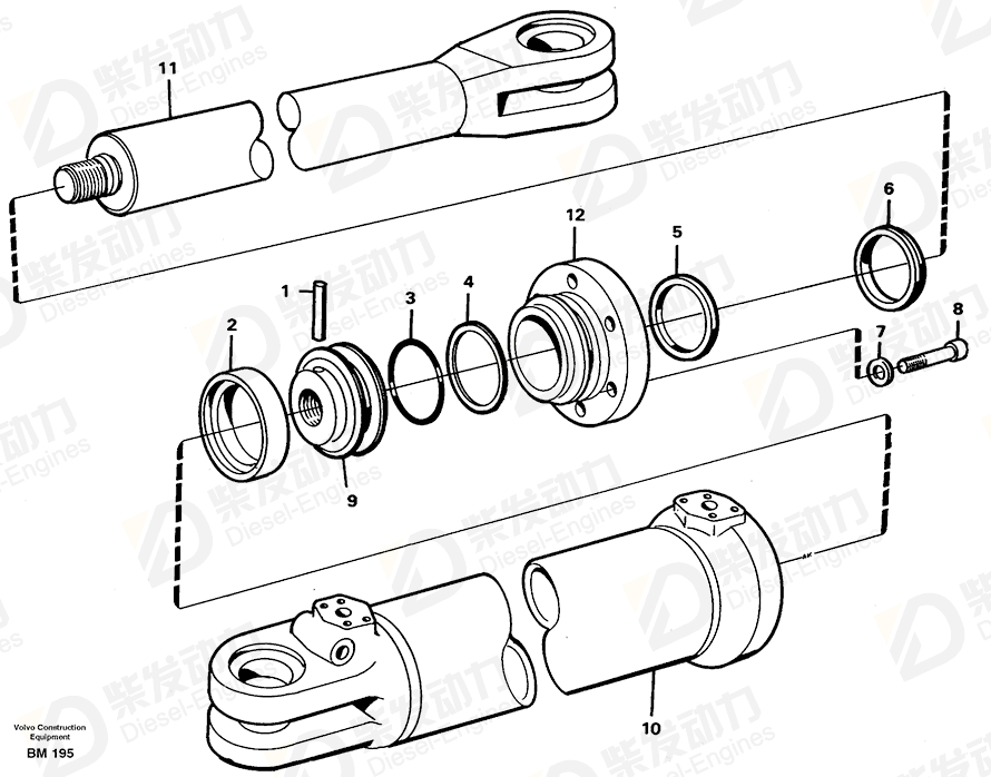 VOLVO Piston rod 4784845 Drawing VOLVO Piston rod 4784845 Drawing