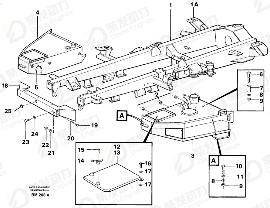 VOLVO Front frame 11051102 Drawing