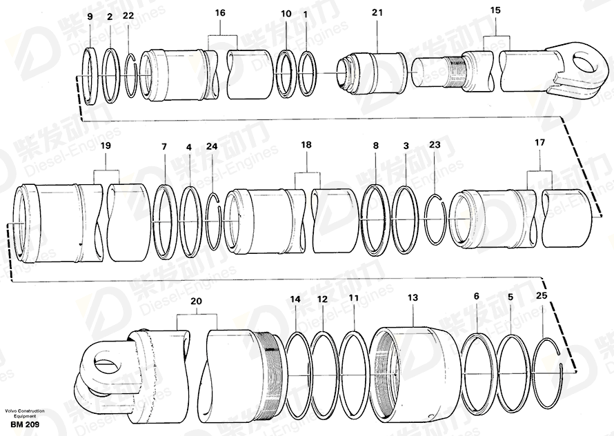 VOLVO Piston rod 11993404 Drawing VOLVO Piston rod 11993404 Drawing