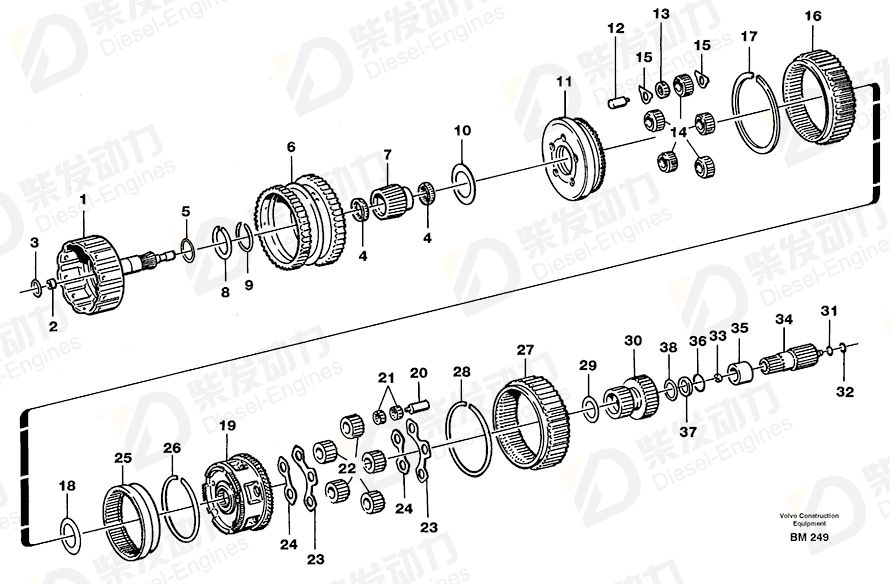 VOLVO Thrust washer 11996116 Drawing VOLVO Thrust washer 11996116 Drawing