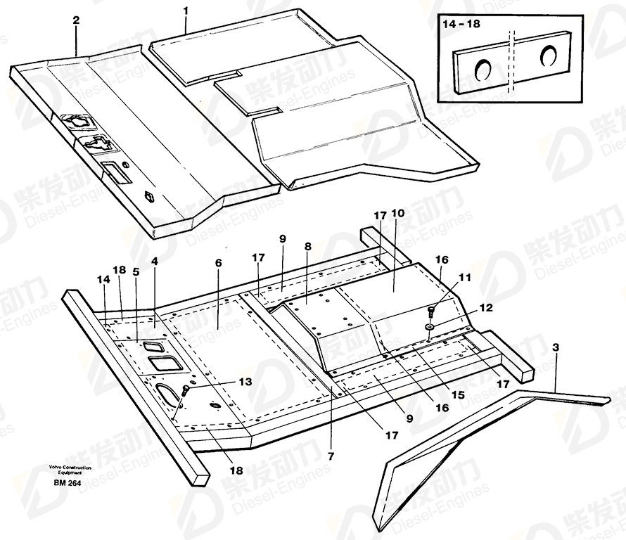VOLVO Floor Panel 11051082 Drawing VOLVO Floor Panel 11051082 Drawing