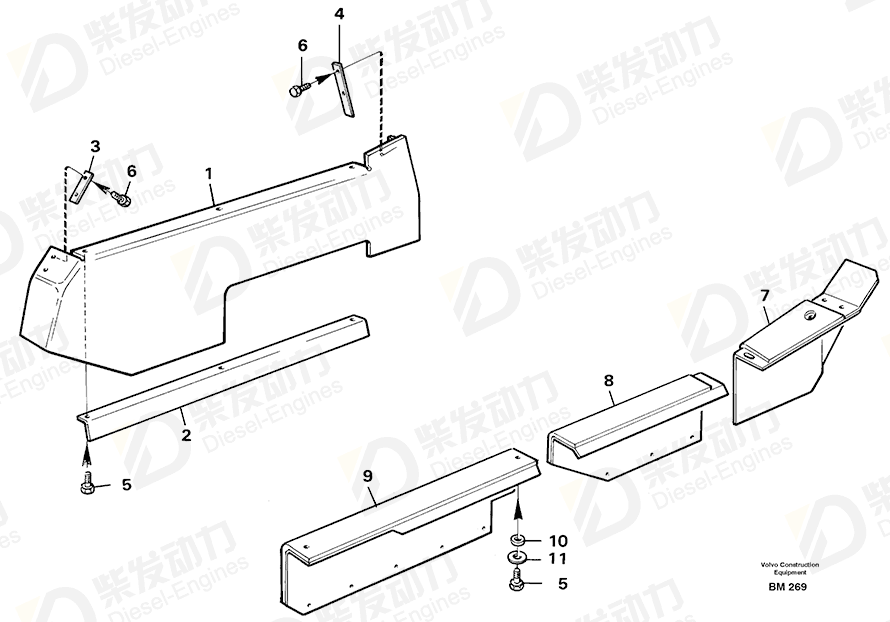 VOLVO Protecting plate 4823592 Drawing VOLVO Protecting plate 4823592 Drawing