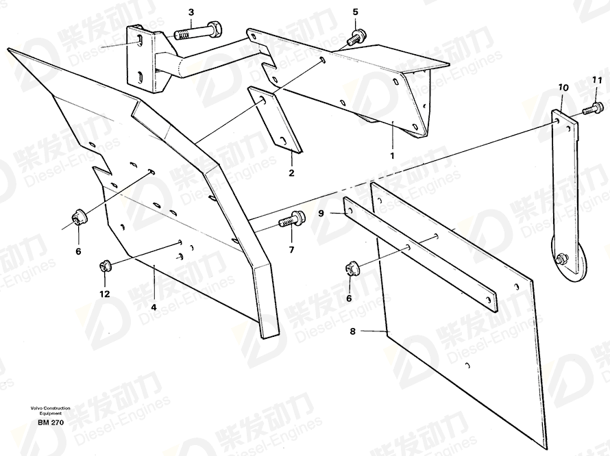 VOLVO Attaching plate 4823928 Drawing VOLVO Attaching plate 4823928 Drawing