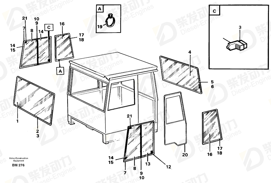 VOLVO Windscreen 11058872 Drawing VOLVO Windscreen 11058872 Drawing