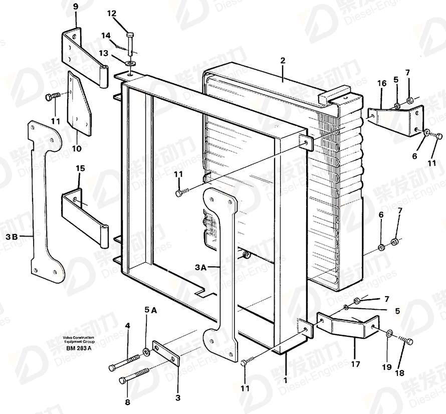 VOLVO Attaching frame 11058378 Drawing VOLVO Attaching frame 11058378 Drawing