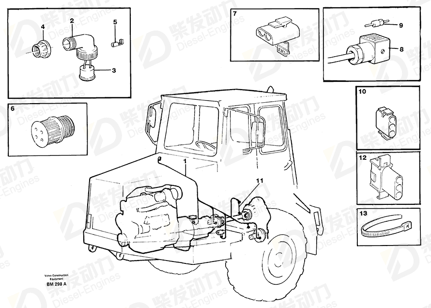VOLVO Cable harness 11063813 Drawing