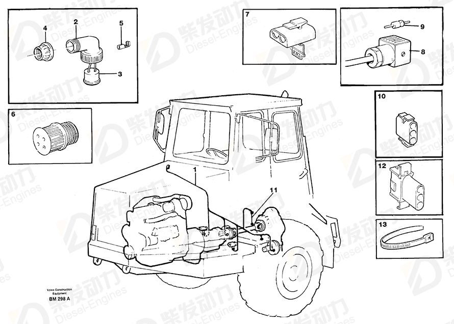 VOLVO Cable harness 11063813 Drawing VOLVO Cable harness 11063813 Drawing