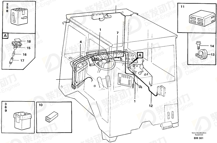 VOLVO Cable harness 11062434 Drawing VOLVO Cable harness 11062434 Drawing