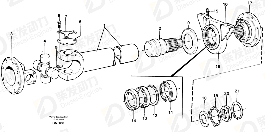 VOLVO Nut set 11705455 Drawing