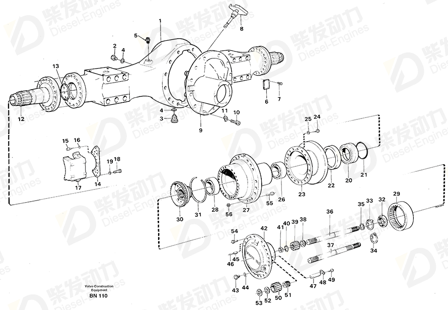 VOLVO Axle casing 11102217 Drawing VOLVO Axle casing 11102217 Drawing