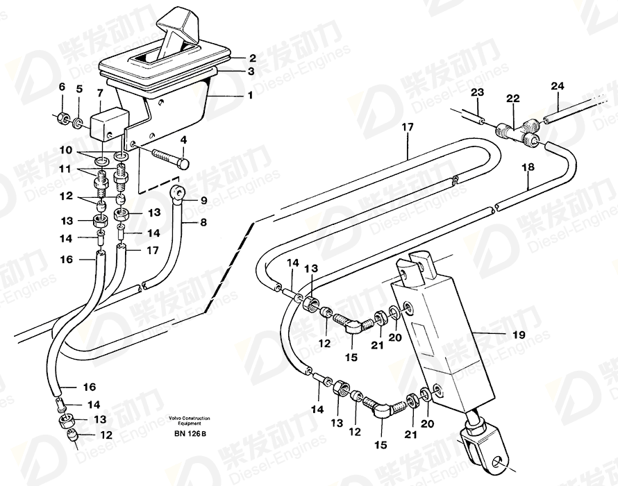 VOLVO Plastic pipe 980830 Drawing