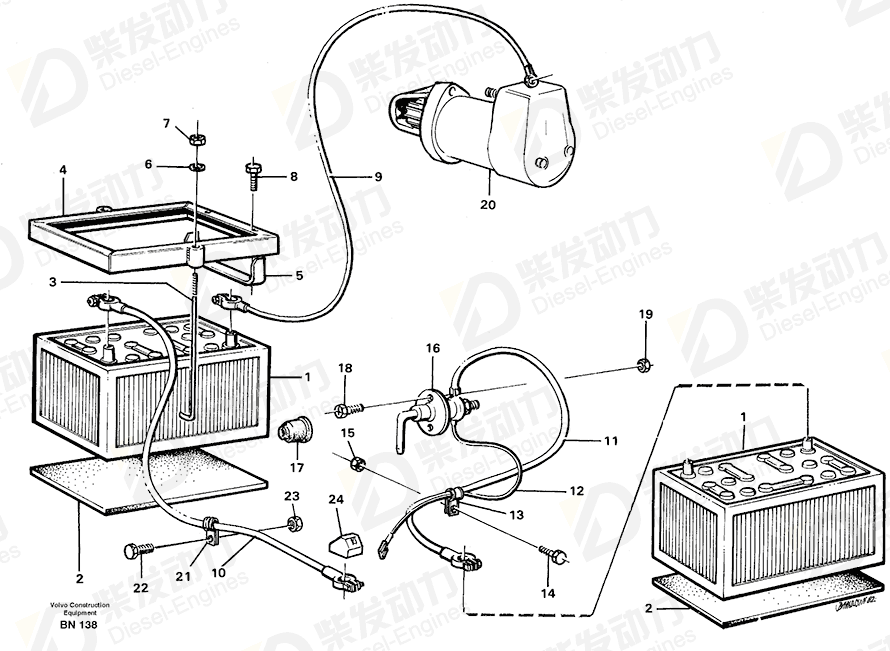 VOLVO Battery 1696588 Drawing