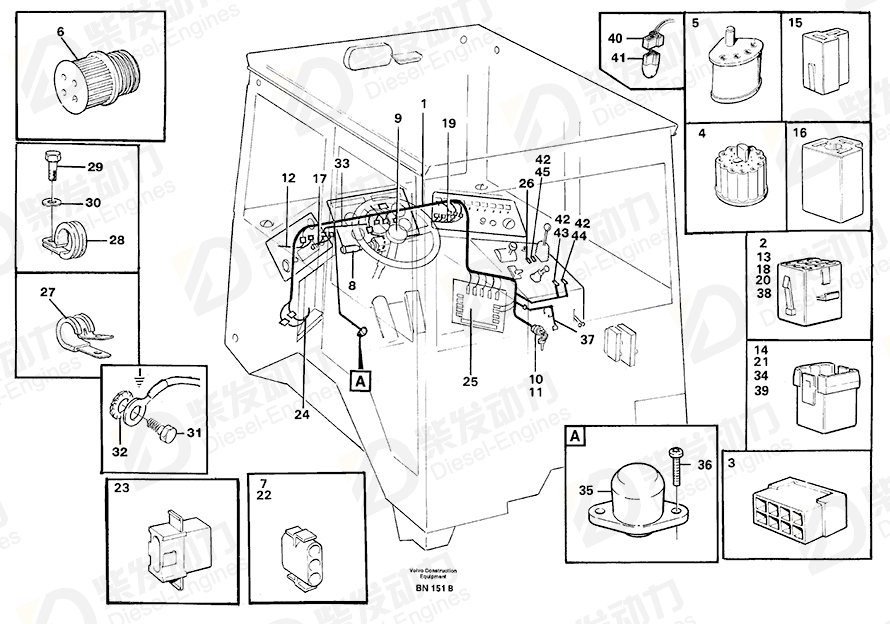 VOLVO Cable harness 11063947 Drawing VOLVO Cable harness 11063947 Drawing