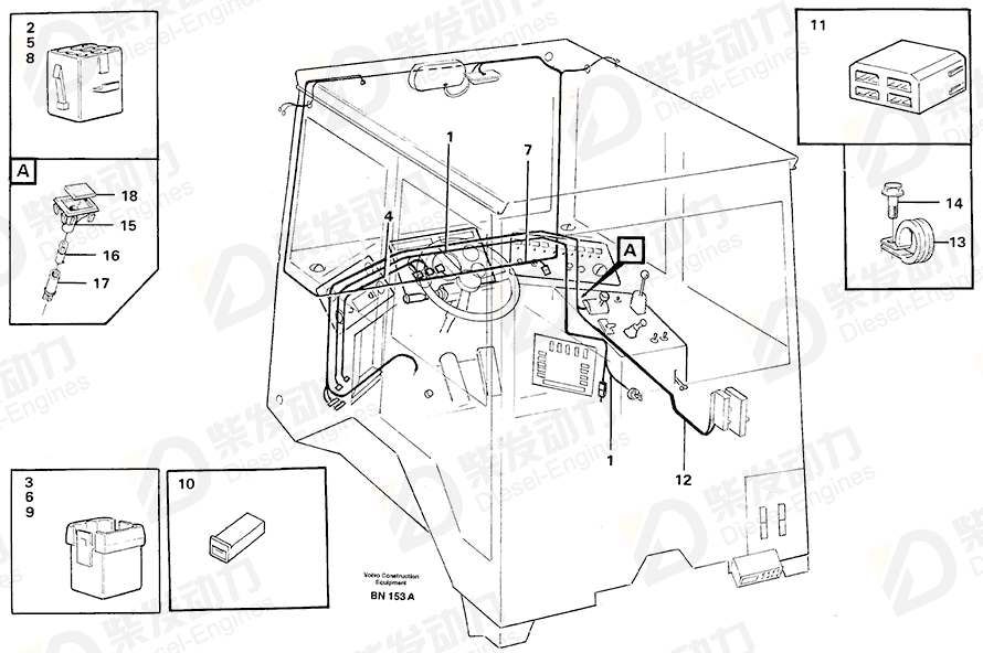 VOLVO Cable harness 11062246 Drawing VOLVO Cable harness 11062246 Drawing