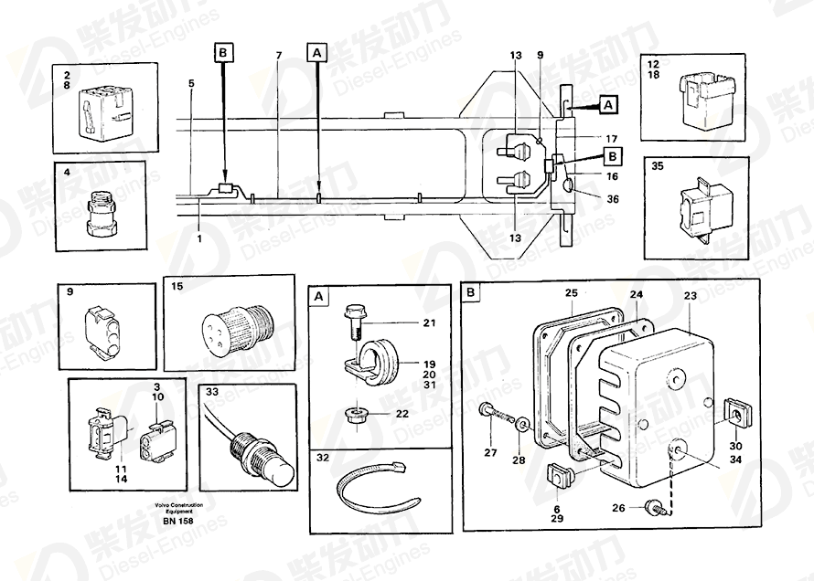 VOLVO Wire harness 11061601 Drawing VOLVO Wire harness 11061601 Drawing