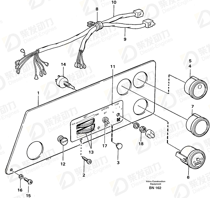 VOLVO Instrument panel 11058634 Drawing VOLVO Instrument panel 11058634 Drawing
