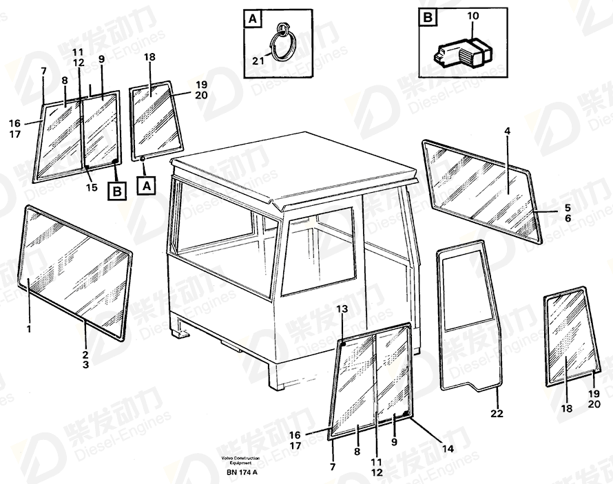 VOLVO Window 11701010 Drawing