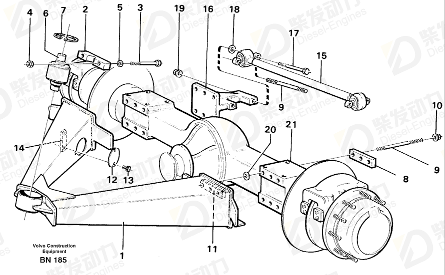 VOLVO Bearing bracket 11051881 Drawing