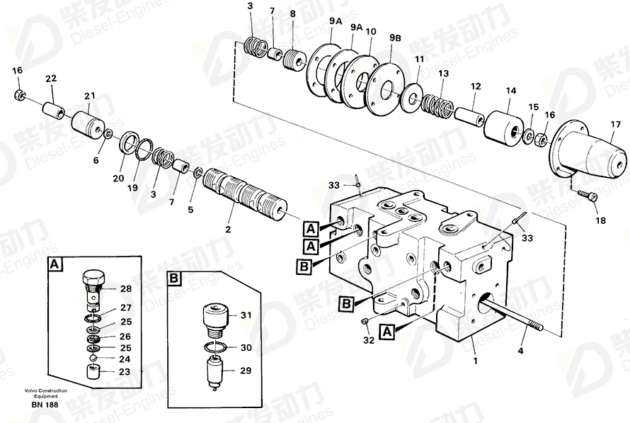 VOLVO Control valve 11061571 Drawing