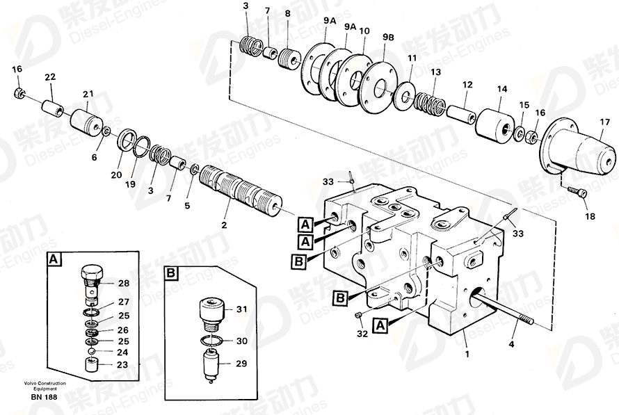 VOLVO Control valve 11061571 Drawing VOLVO Control valve 11061571 Drawing