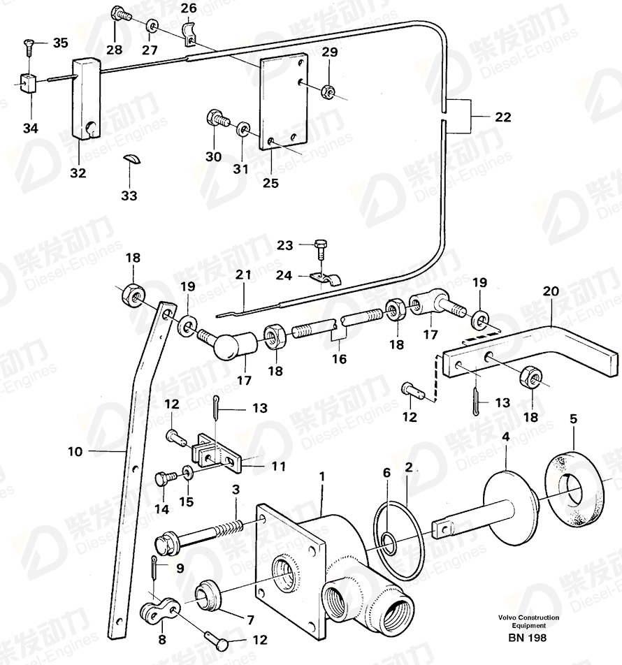 VOLVO Control rod 13965979 Drawing VOLVO Control rod 13965979 Drawing