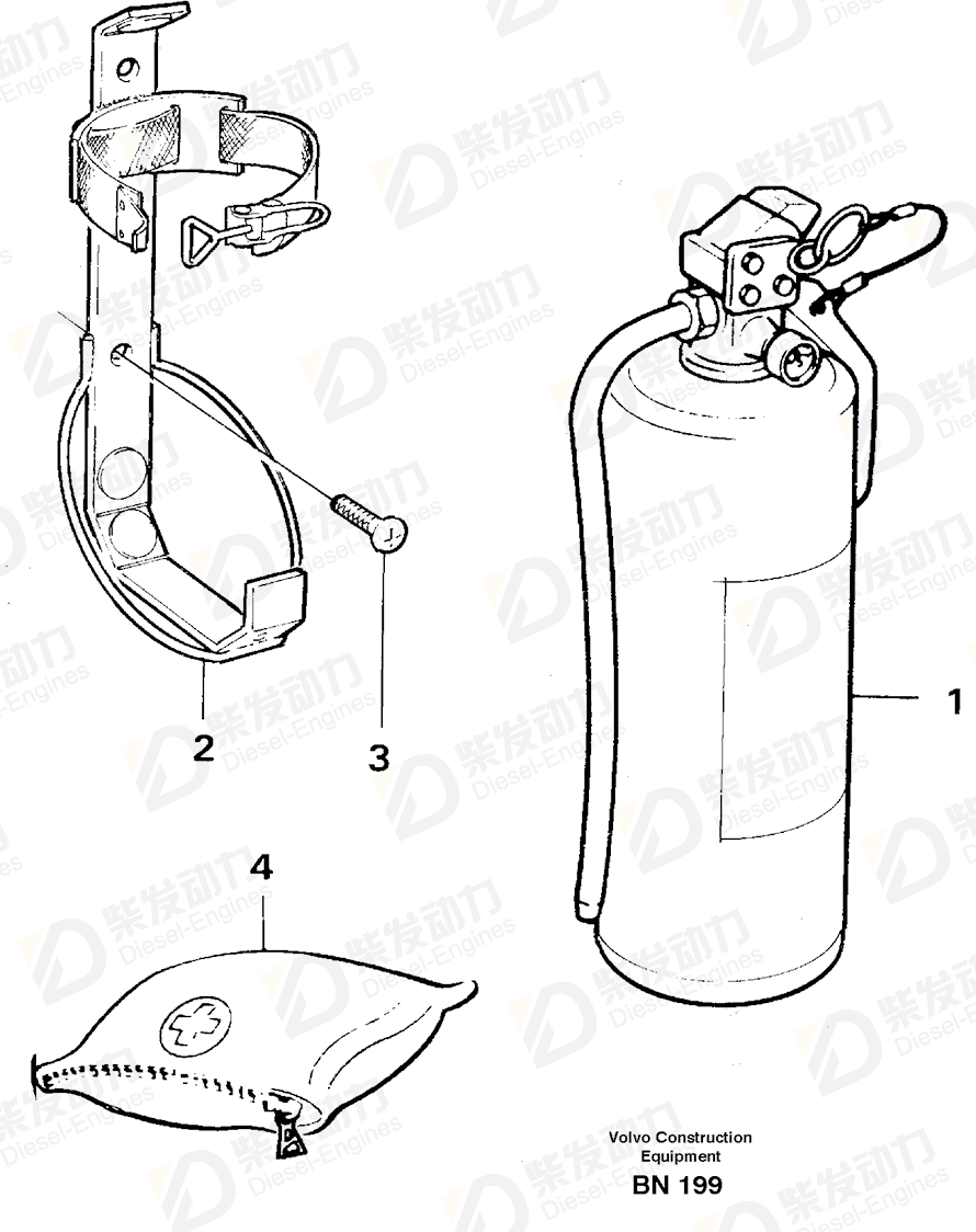 VOLVO Fire extinguisher 1089507 Drawing