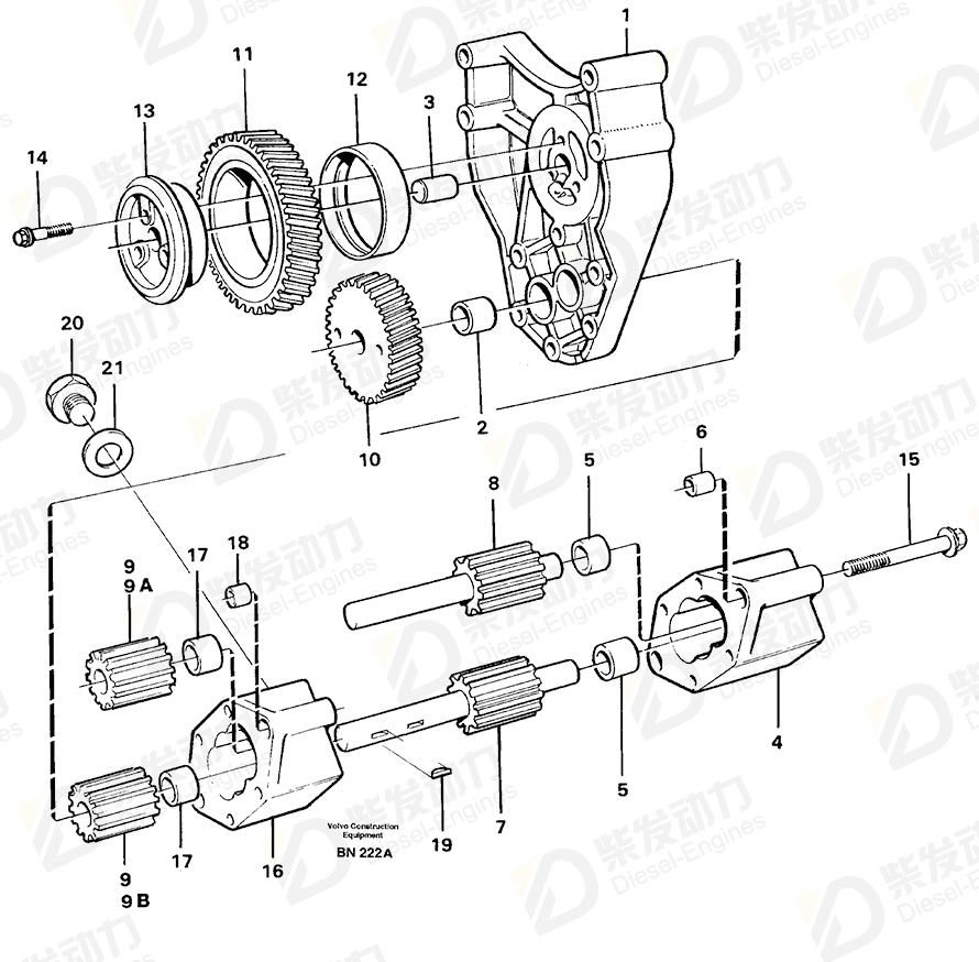 VOLVO Gear, oil pump 471941 Drawing