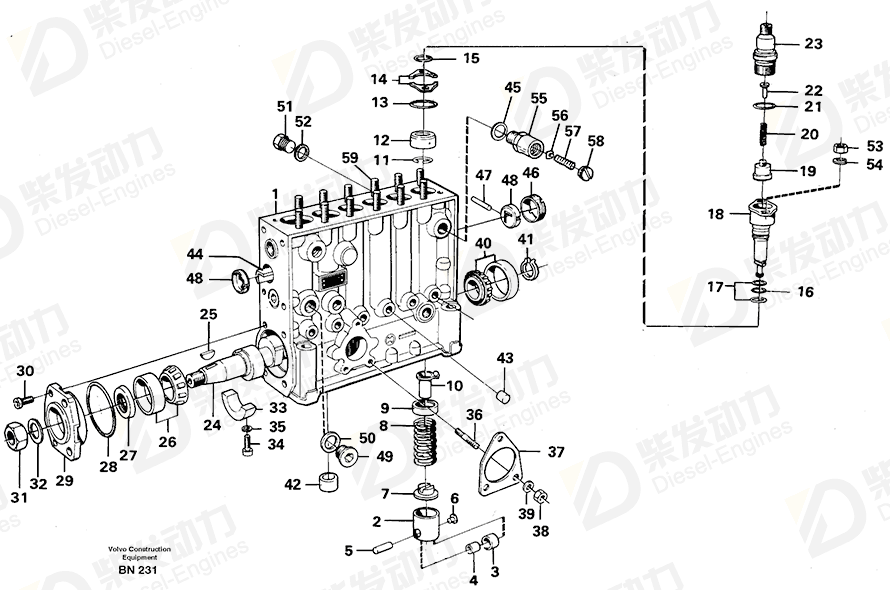 VOLVO Delivery valve retainer 11704700 Drawing VOLVO Delivery valve retainer 11704700 Drawing