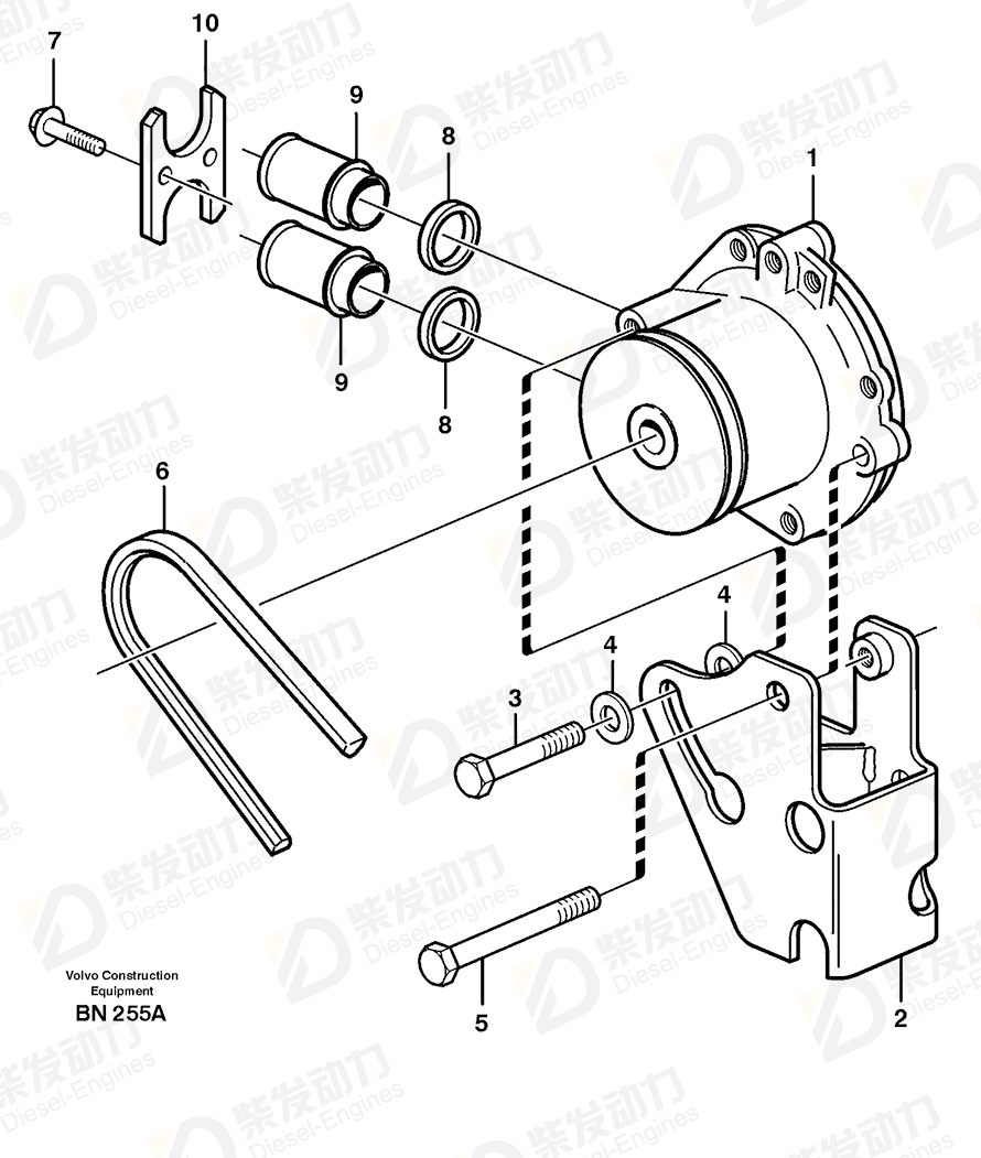 VOLVO V-belt 13967119 Drawing
