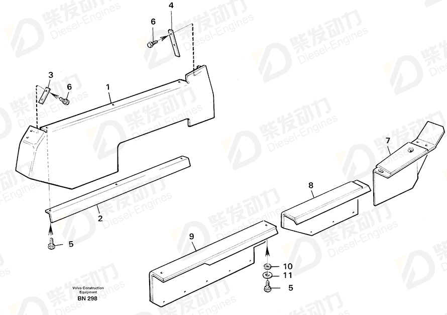 VOLVO Moulding 11055385 Drawing