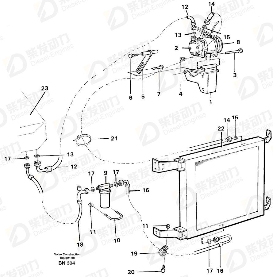 VOLVO Hose 11119282 Drawing